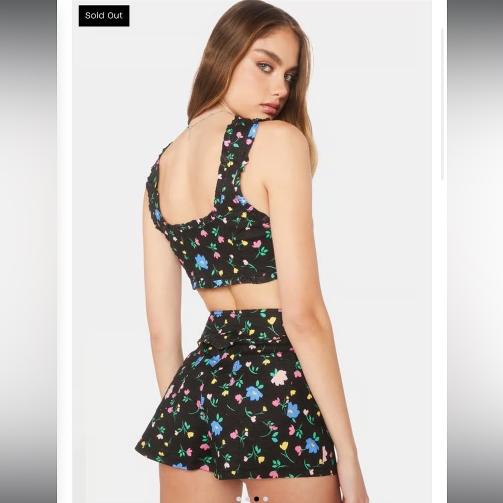 🖤For Love & Lemons Robin Black micro floral set! Medium nwt